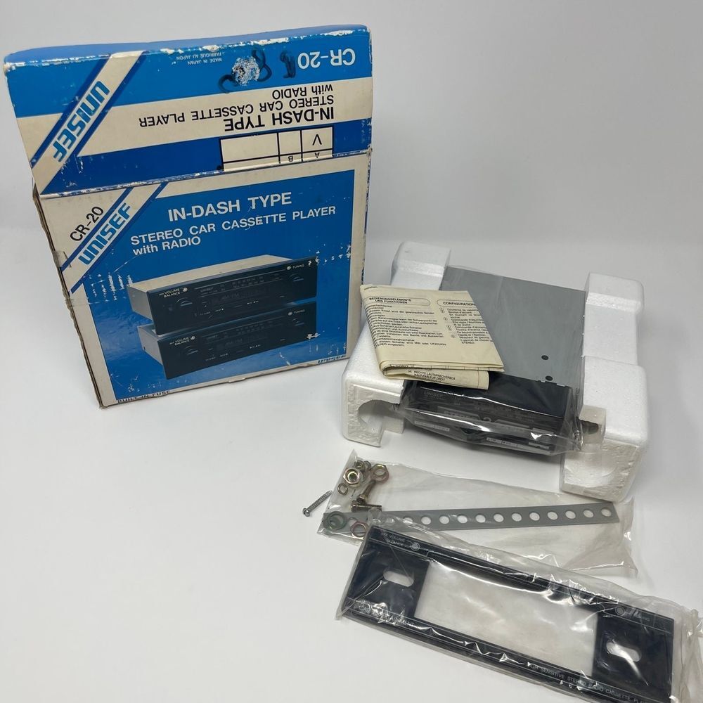 NEW VINTAGE UNISEF CR-20 IN DASH CASSETTE PLAYER RADIO UNINSTALLED